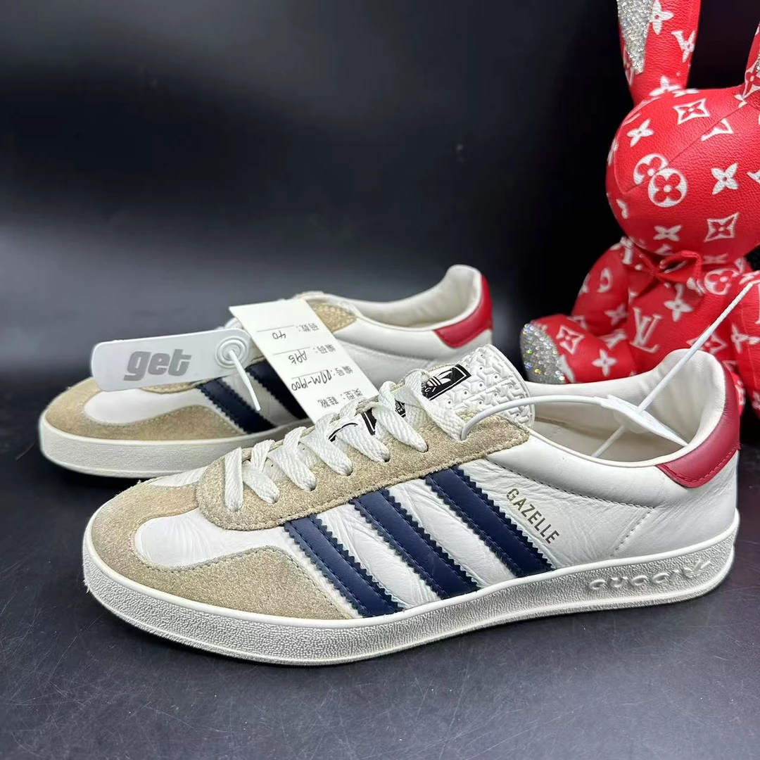 95新 GUCCI/古驰 男士白色联名德训休闲时尚百搭板鞋40码ddm1900