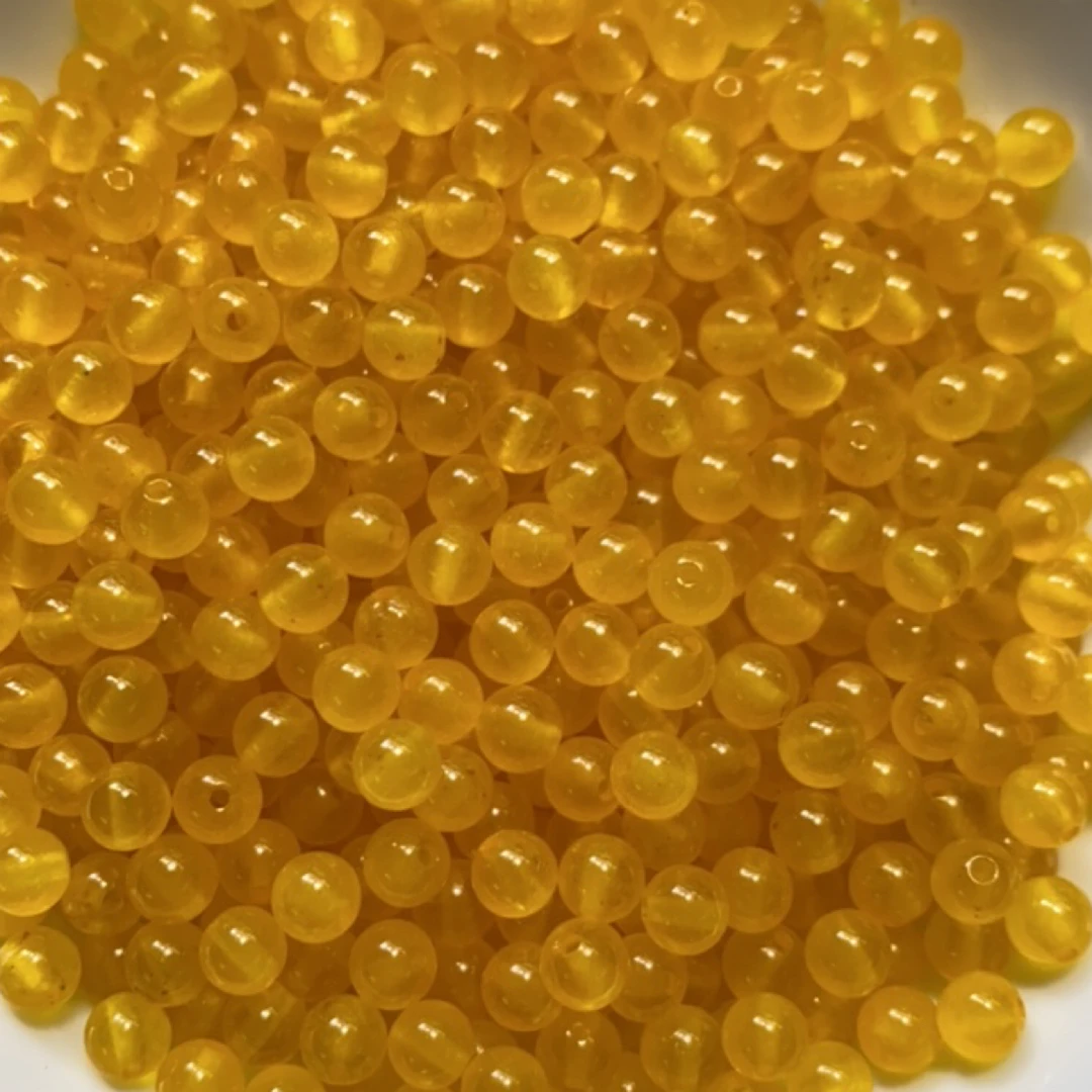 鸿福珠宝～ 鸡油黄玛瑙4mm50颗4.9元