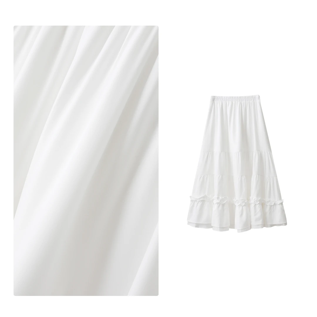 B门店35&9！小白裙！秒变大长腿！显瘦小个子荷叶边蛋糕半身裙C20107