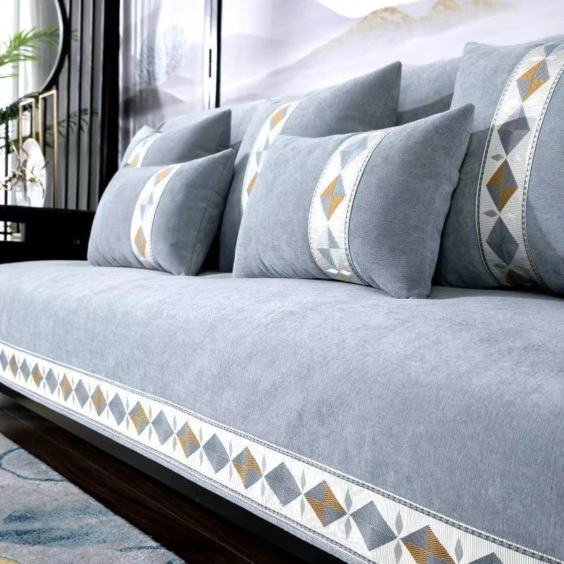 编码60-195 雪尼尔沙发垫简约防滑靠背巾