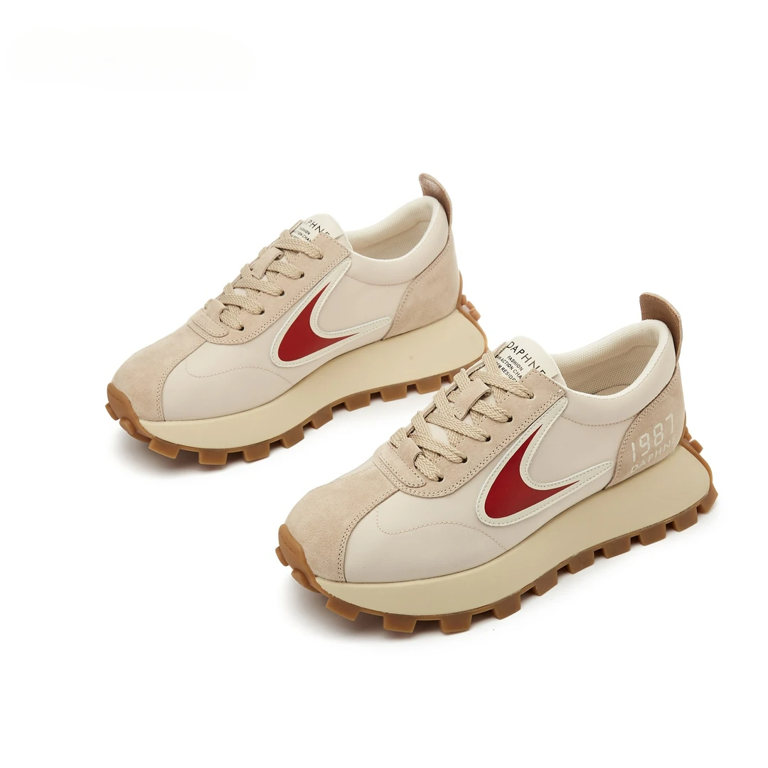 潮流透气休闲鞋时尚百搭厚底低帮系带春季新款拼色阿甘鞋潮1006