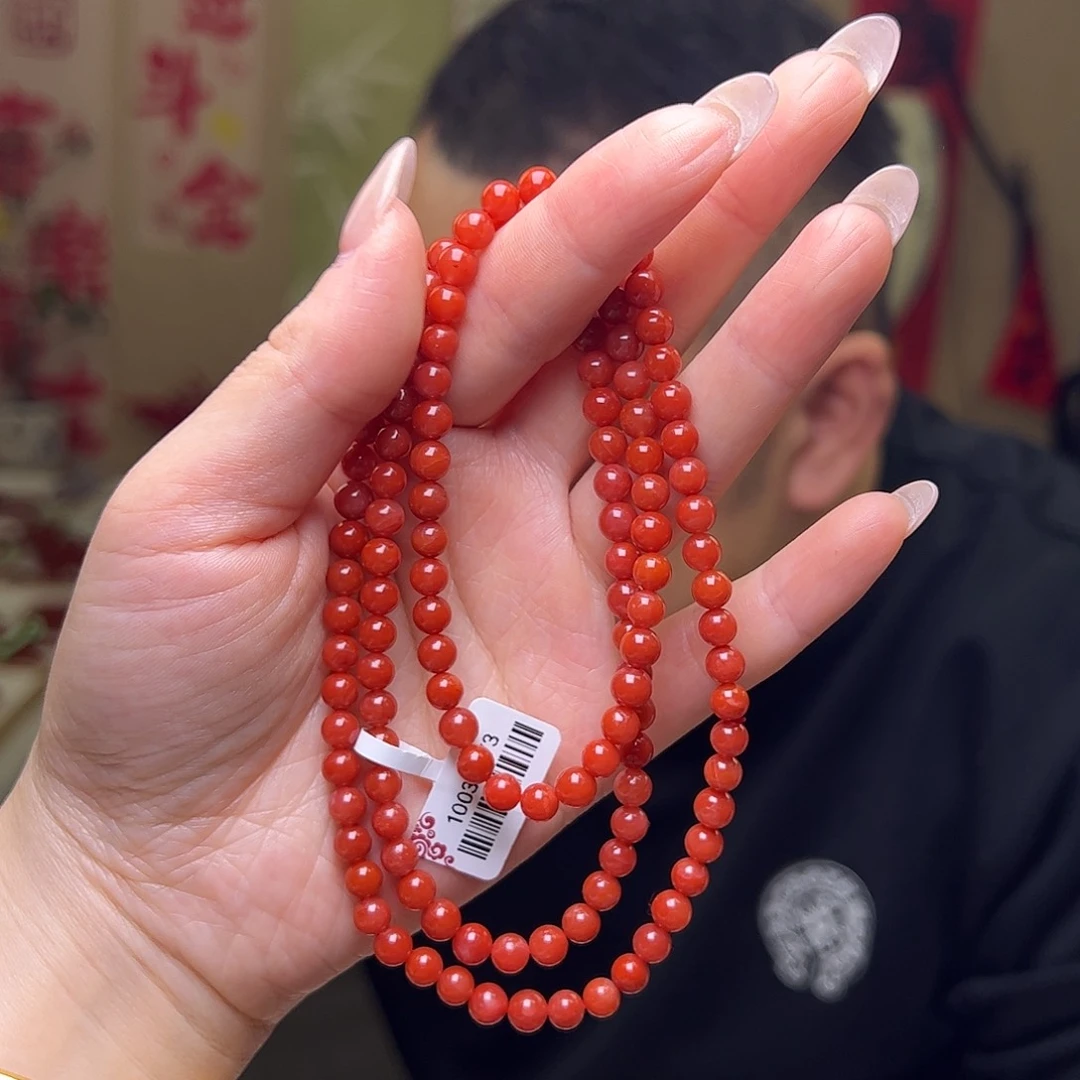 南红玛瑙未镶嵌5mm圆珠多圈