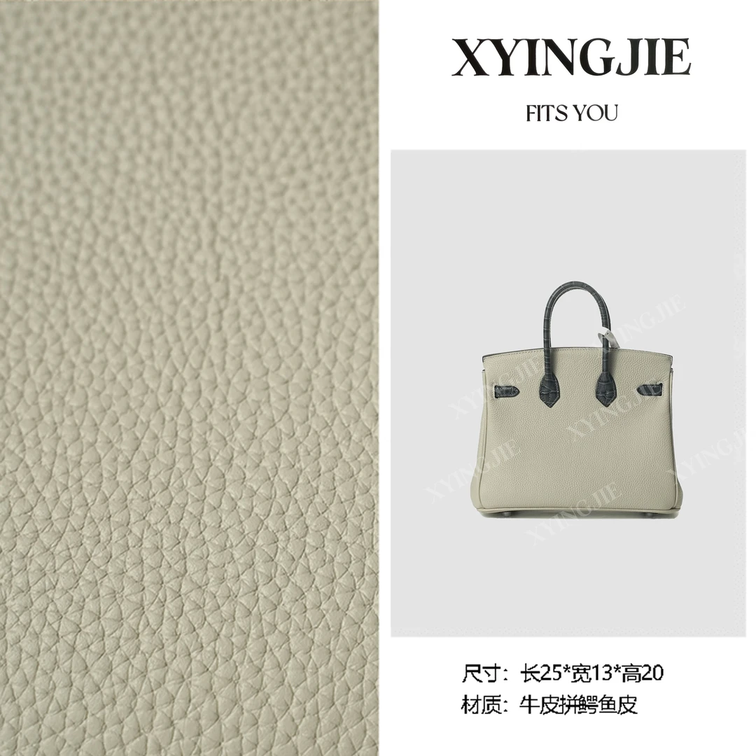 XYINGJIE· 原创设计 真皮高定手提单肩包 BV25-鳄鱼/水晶灰