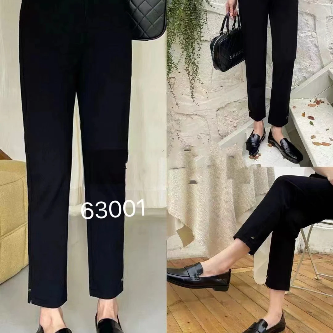 63001夏季薄款半松紧腰时尚舒适小西裤