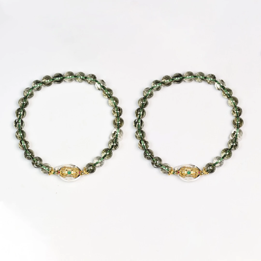 晶匠天然绿碧发设计款手串多样性发一 编号-Z11793