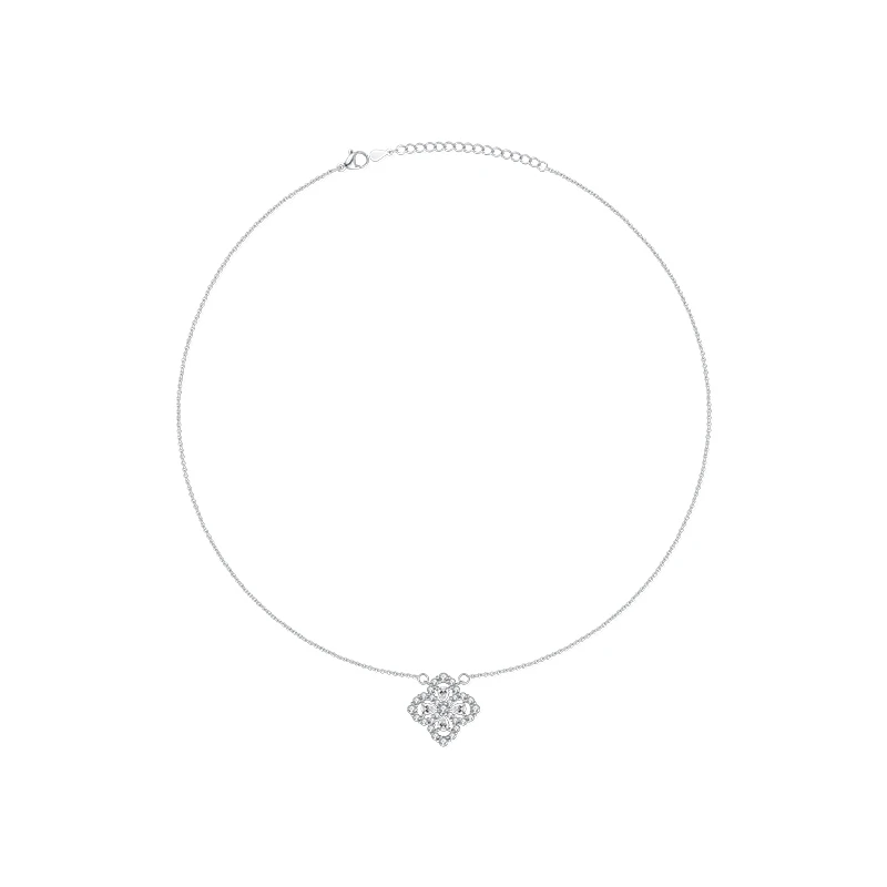 VIGG 铜合金项链 满天星四叶草项链 时尚简约百搭饰品