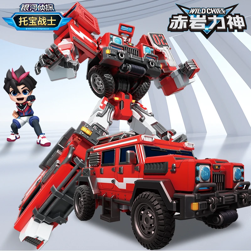 托宝银河侦探6赤岩力神变形战士机器人儿童玩具男孩机甲汽车金刚