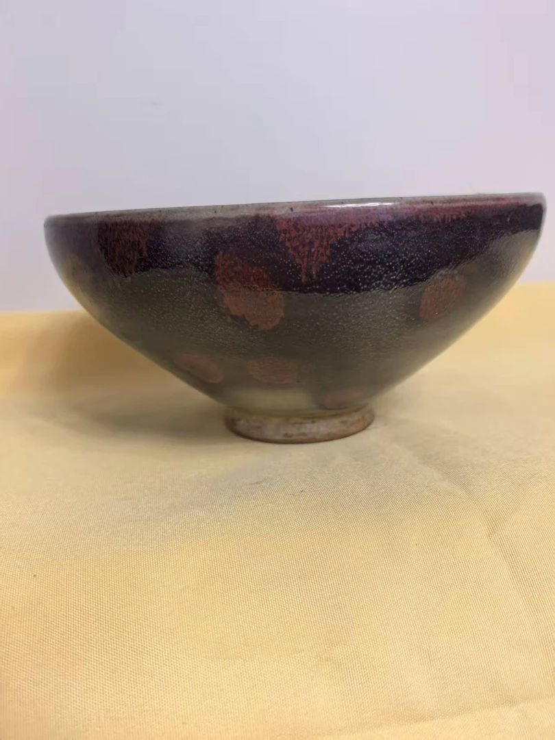 纯手工煤窑钧瓷鸡心碗