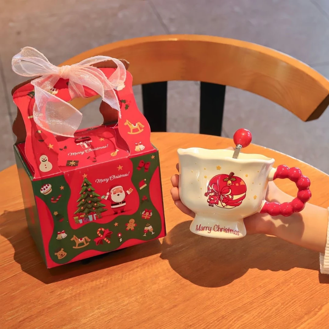 可爱情侣圣诞陶瓷水杯生日礼物杯子高颜值马克杯咖啡杯女生FFF