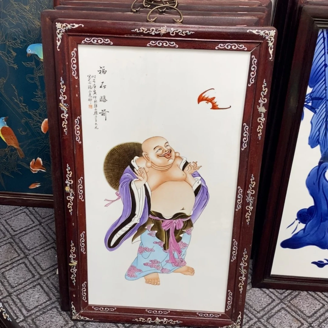 瓷片90*52 景德镇瓷板画柴窑烧制