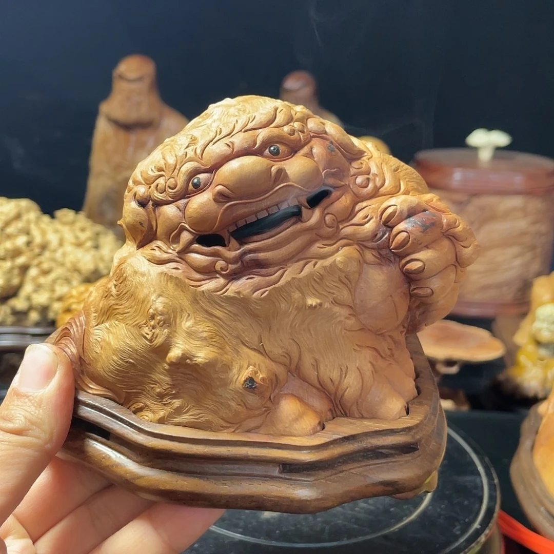 荔枝木荔枝木狮子香炉。手工制作