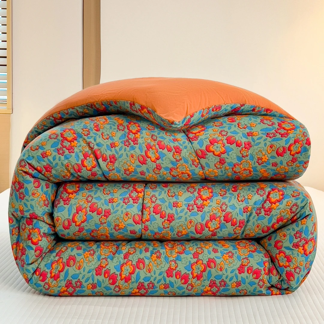 亲肤柔软印花加厚双层纱冬被芯10A抗菌春秋被子大豆单双人秋冬被