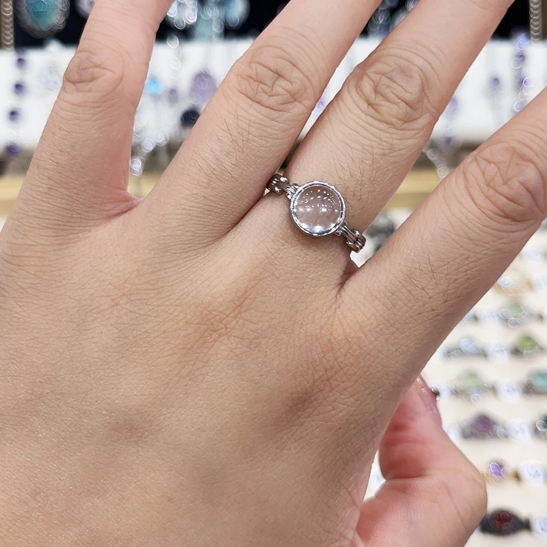 水晶戒指银S925镶嵌