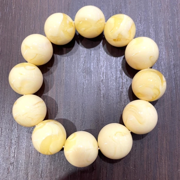 A100号19mm白花蜡圆珠手串