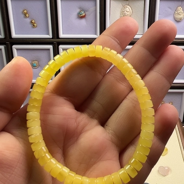 琥珀未镶嵌手链药片蜜蜡手串