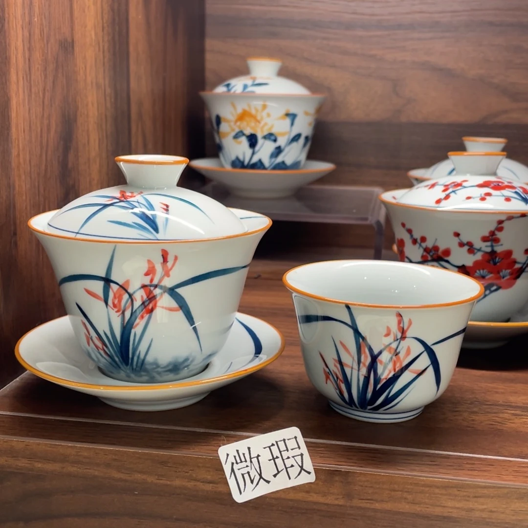 微瑕釉下彩纯手绘
