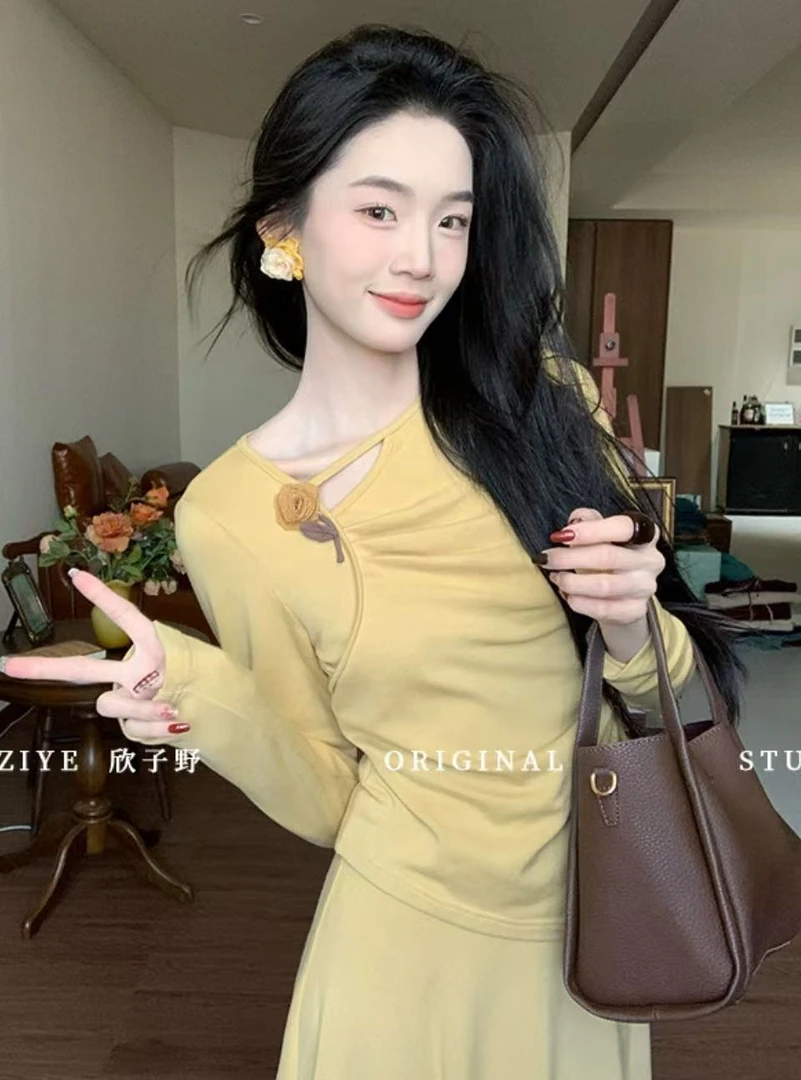 （NO退NO换）欣子网红单品上衣显瘦显瘦气质长袖短款复古复古