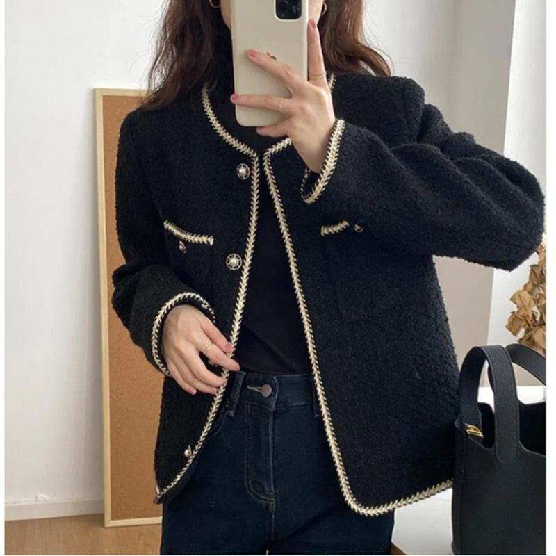 COS MOCO UR大码法式名媛夹棉外套女春季小香风高级感小个子夹