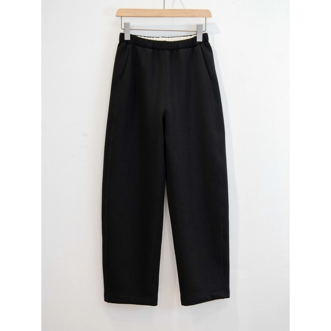 早春季时尚百搭休闲简约毛呢黑色镰刀裤女裤1413