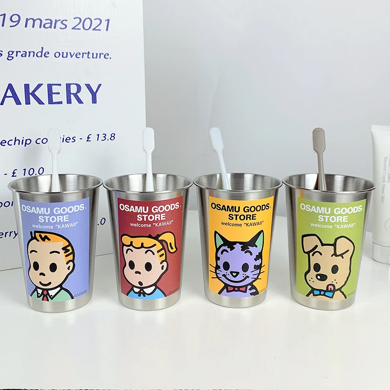 可爱漱口杯304不锈钢家用牙刷儿童高颜值宿舍洗漱水杯情侣牙缸