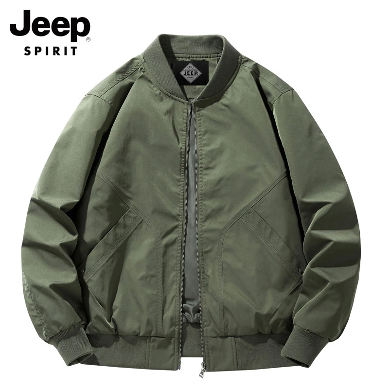 吉普高级感轻奢男士夹克外套男款春秋季防水痞帅宽松休闲棒球领潮