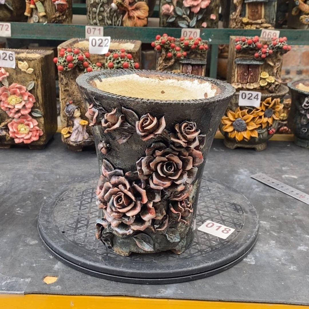 红陶青藤花器多肉花盆