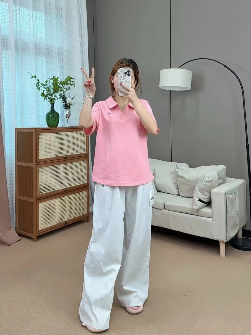 修身型POLO衫短款短袖polo百搭常规款女士韩版纯色