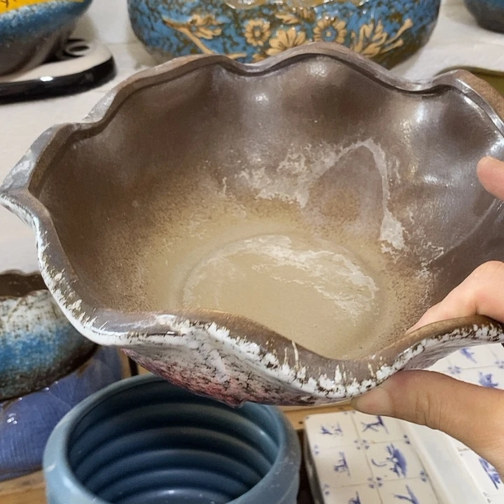 摆件水培陶盆无孔 瑕疵介意勿拍