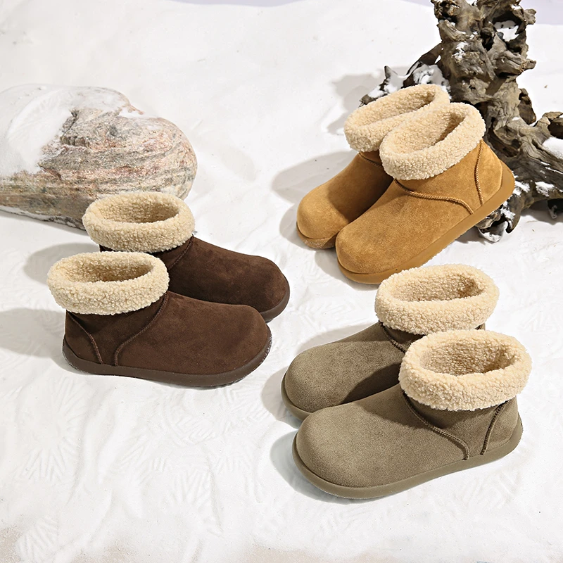 厚底雪地靴女加绒加厚2025冬季新款软底防滑保暖勃肯毛毛东北棉鞋