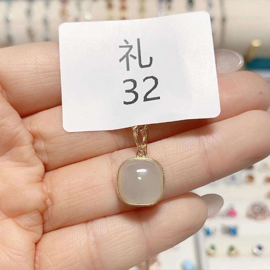 和田玉银S925镶嵌颈饰礼32