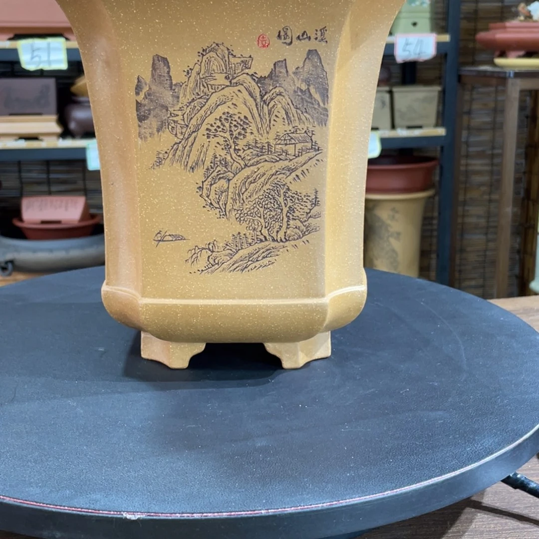 紫砂花盆紫砂和花
