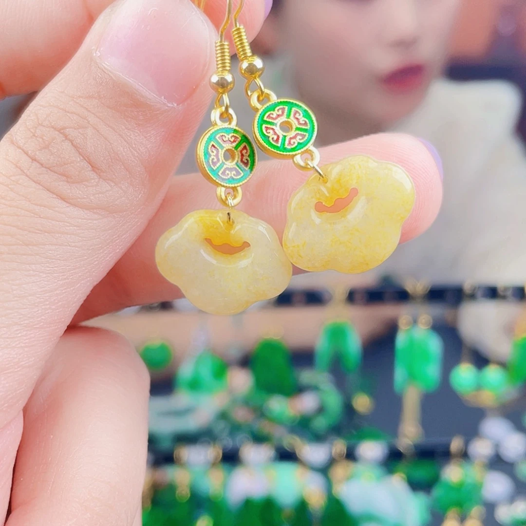 翡翠未镶嵌耳饰饰品