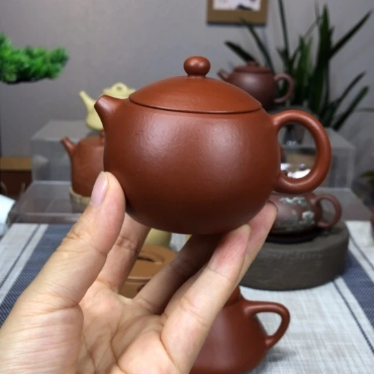 财***品茶壶紫砂生砂朱泥微瑕特价120cc全手工