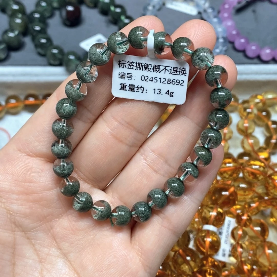 水晶手链未镶嵌s****师绿幽灵单圈手链