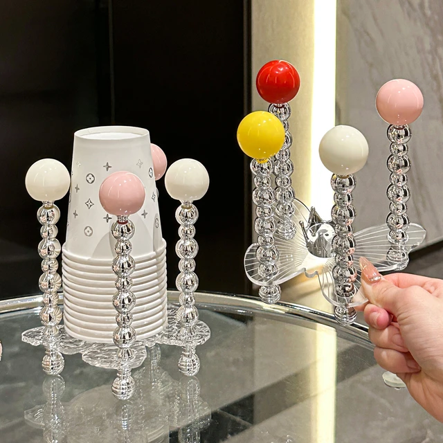 一次性杯子收纳置物架家用台面创意高级感纸杯架咖啡杯茶杯取杯器