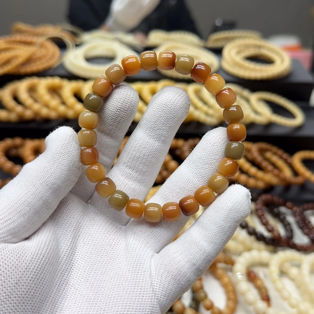 手串菩提根/象牙果8×9 5年 花皮多宝 鬼工