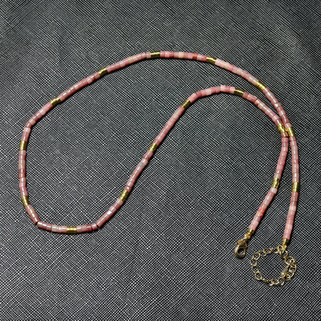 SJL粉桶珠项链24-241