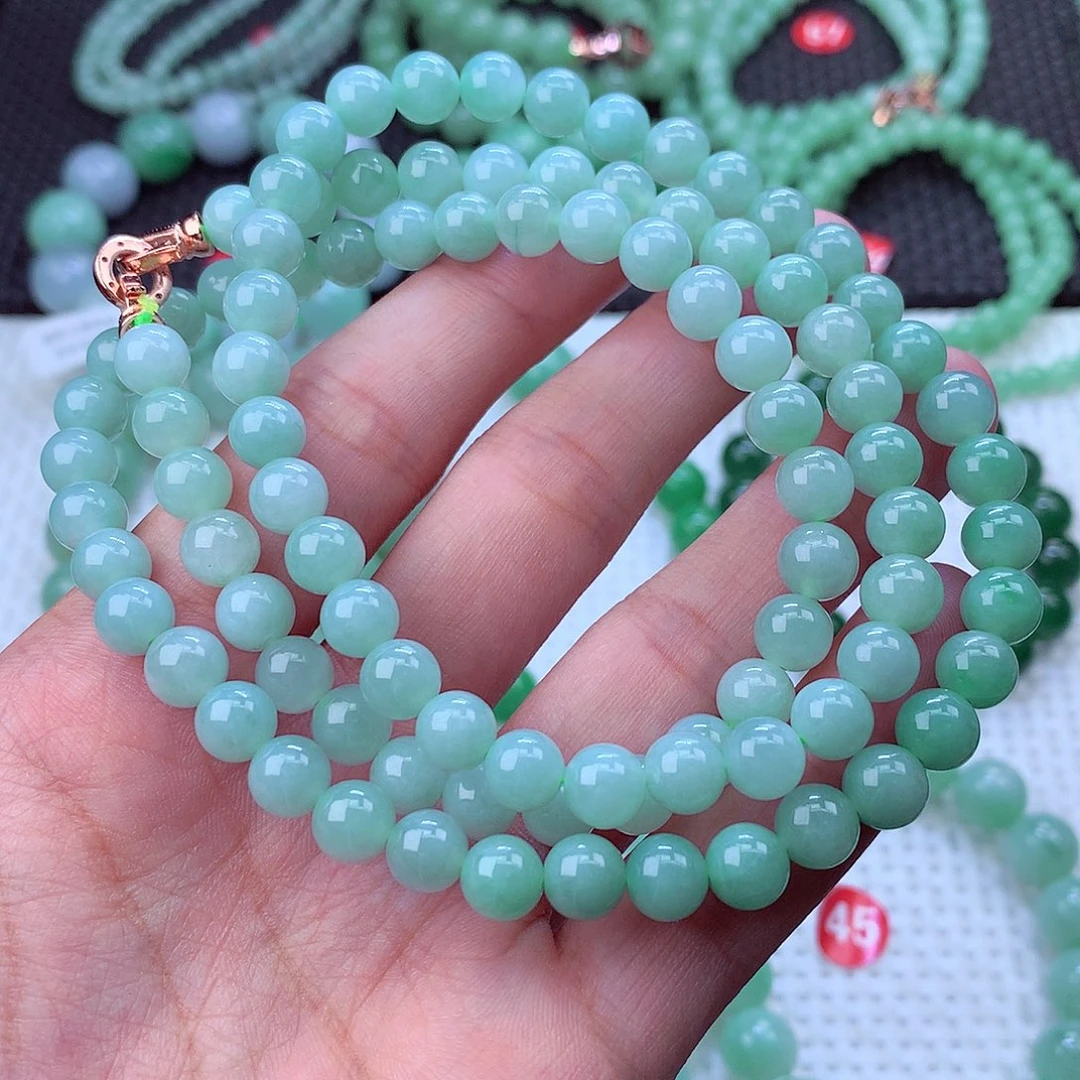 翡翠未镶嵌毛衣链卡7.5