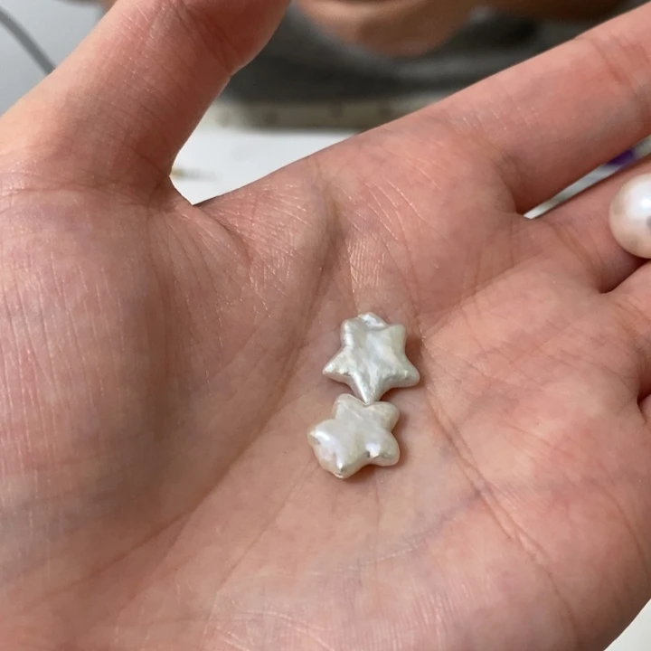 银S925镶嵌淡水珍珠五角星