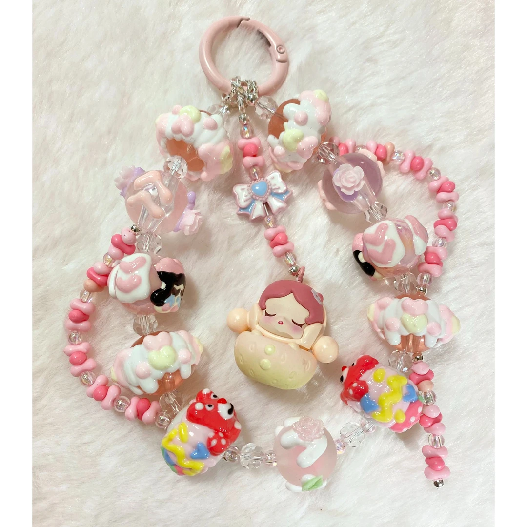 创意个性百搭串珠手工DIY时尚萌粒手机链可爱少女心公主