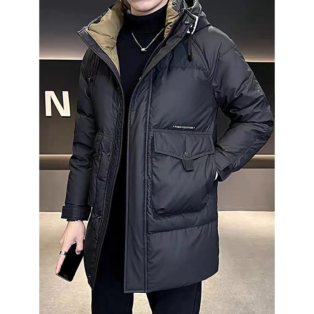 冬季男士新款保暖棉服中长版潮牌高端防寒冬装宽松外套加厚棉衣