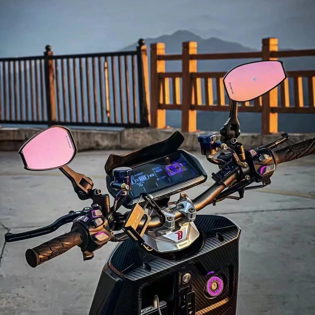 10个AOS4日本后视镜电动车UQi U+b N1S M2 Ube 九号C90改装反光镜