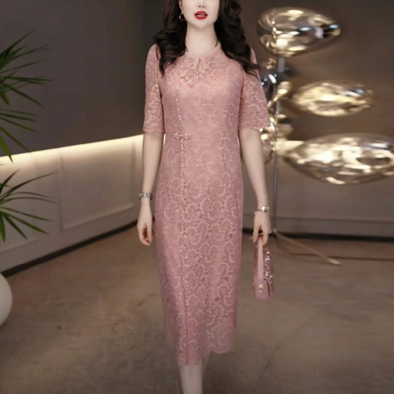 夏天轻奢洋气高贵国风裙子女装爆款2025新款高级感显瘦气质连衣裙