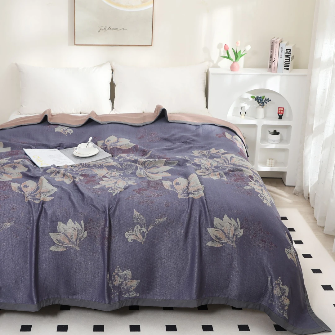 【雅姿】240*250cm高端海岛棉盖毯柔软顺滑轻奢丝滑可机洗大床盖