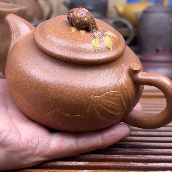 茶壶紫砂金玉满堂黄降坡原矿220c