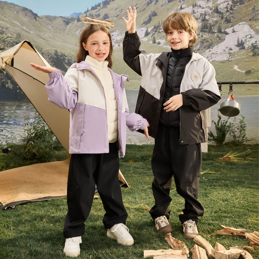 男童三合一两件套冲锋衣防风防水保暖冬季儿童三防外套潮2025