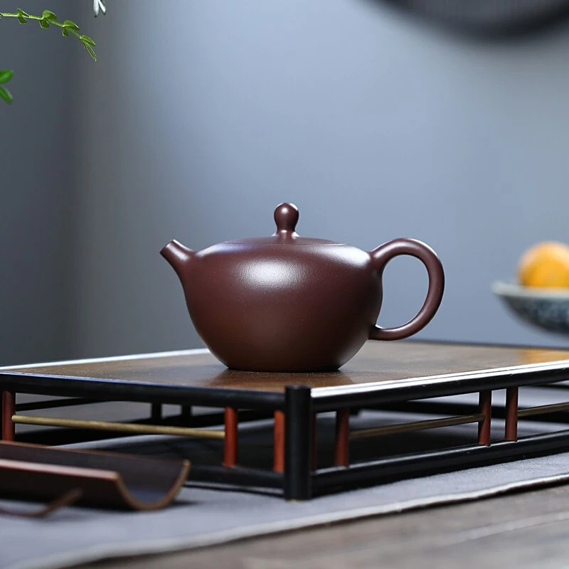 京峰阁宜兴紫砂壶原矿老紫泥清隐壶 纯全手工泡茶壶功夫茶具