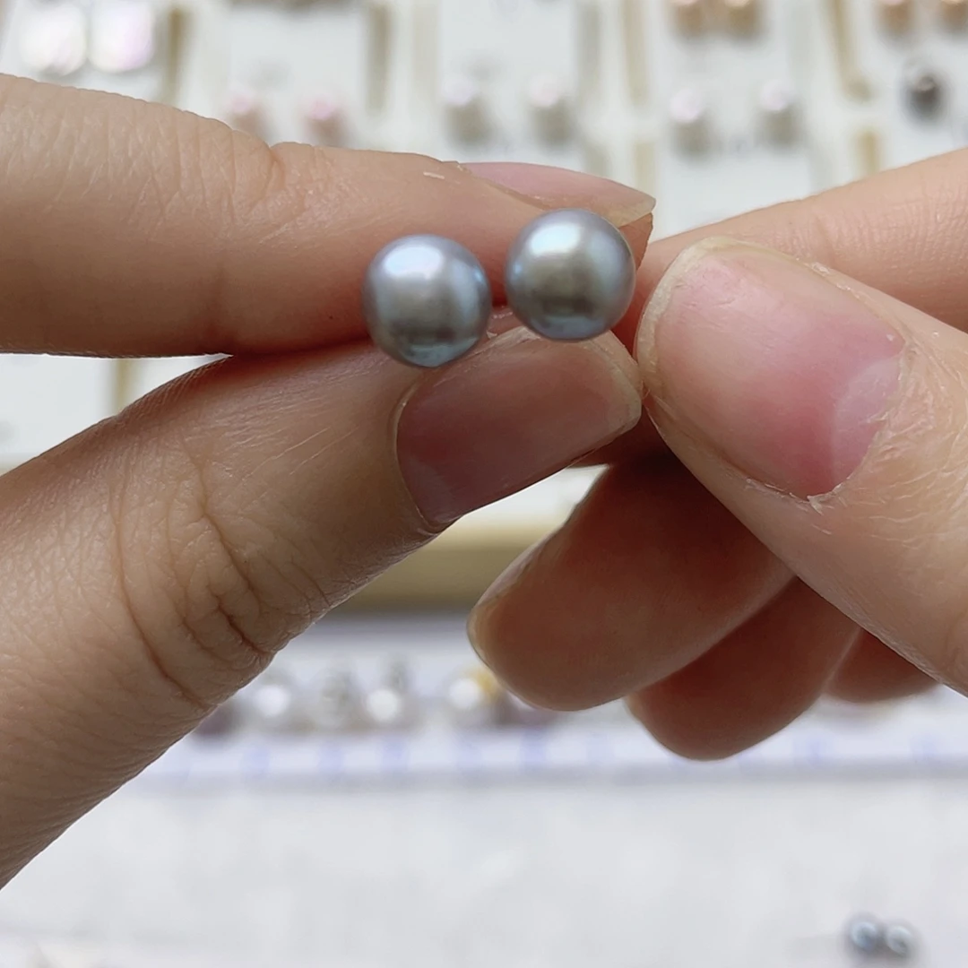 是***呀耳饰银S925镶嵌淡水珍珠