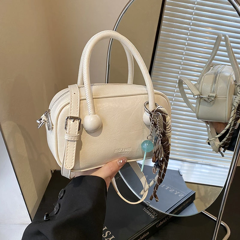 单肩包经典百搭女士斜跨时尚韩版洋气 休闲简约ins通勤 9077米白