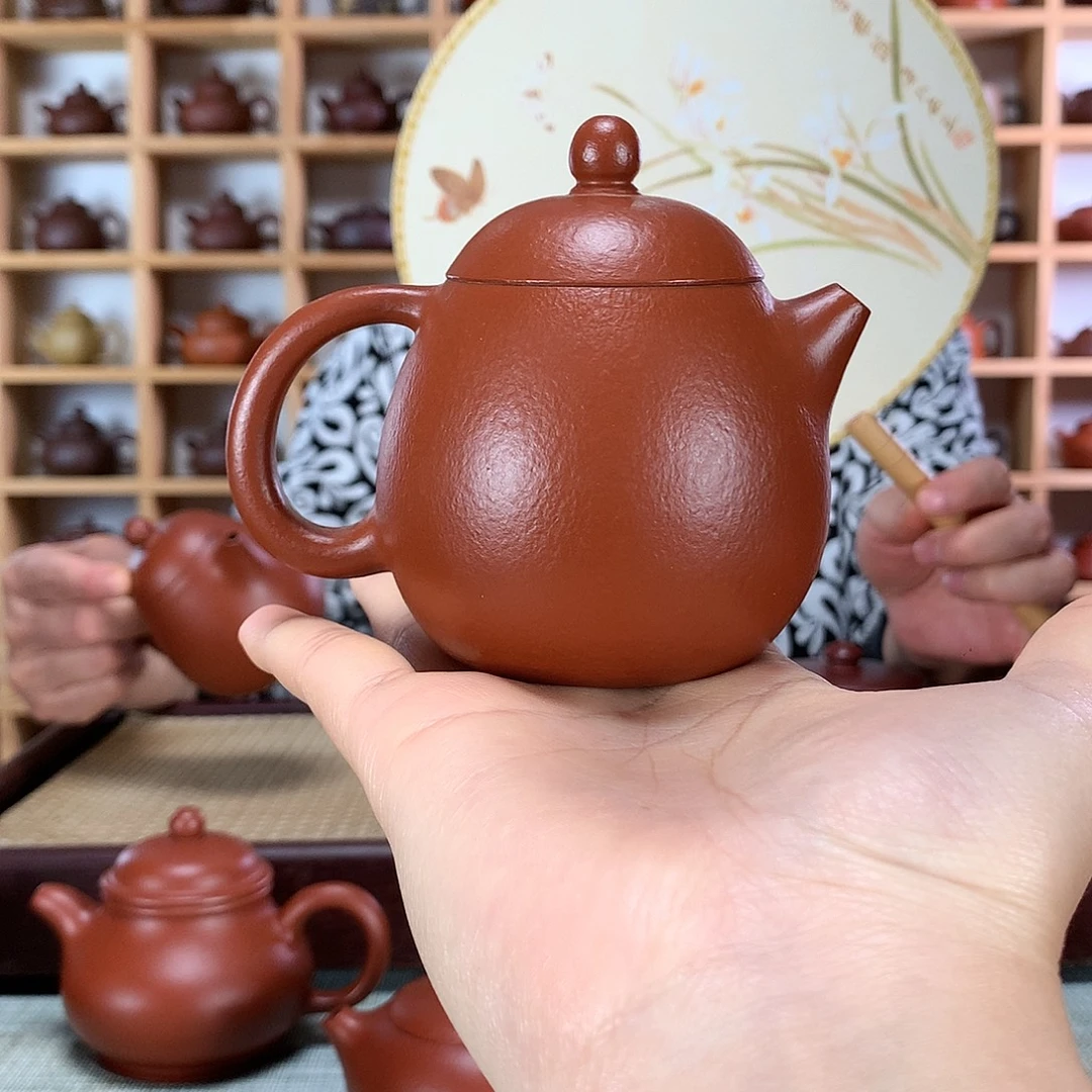 紫砂茶壶龙蛋150cc 朱泥全手